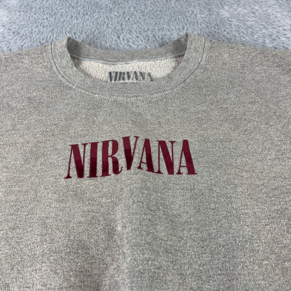 Nirvana In Utero Graphic Sweatshirt Heather Gray Crewneck Band Merch Size L - Picture 2 of 10